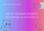 Дни науки факультета МиЕН. День первый: разбор котиков на Python`е