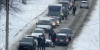 Авария спровоцировала пробку на Подгорной в Мурманске - SeverPost.ru