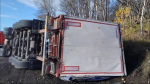 В Кольском районе опрокинулась фура